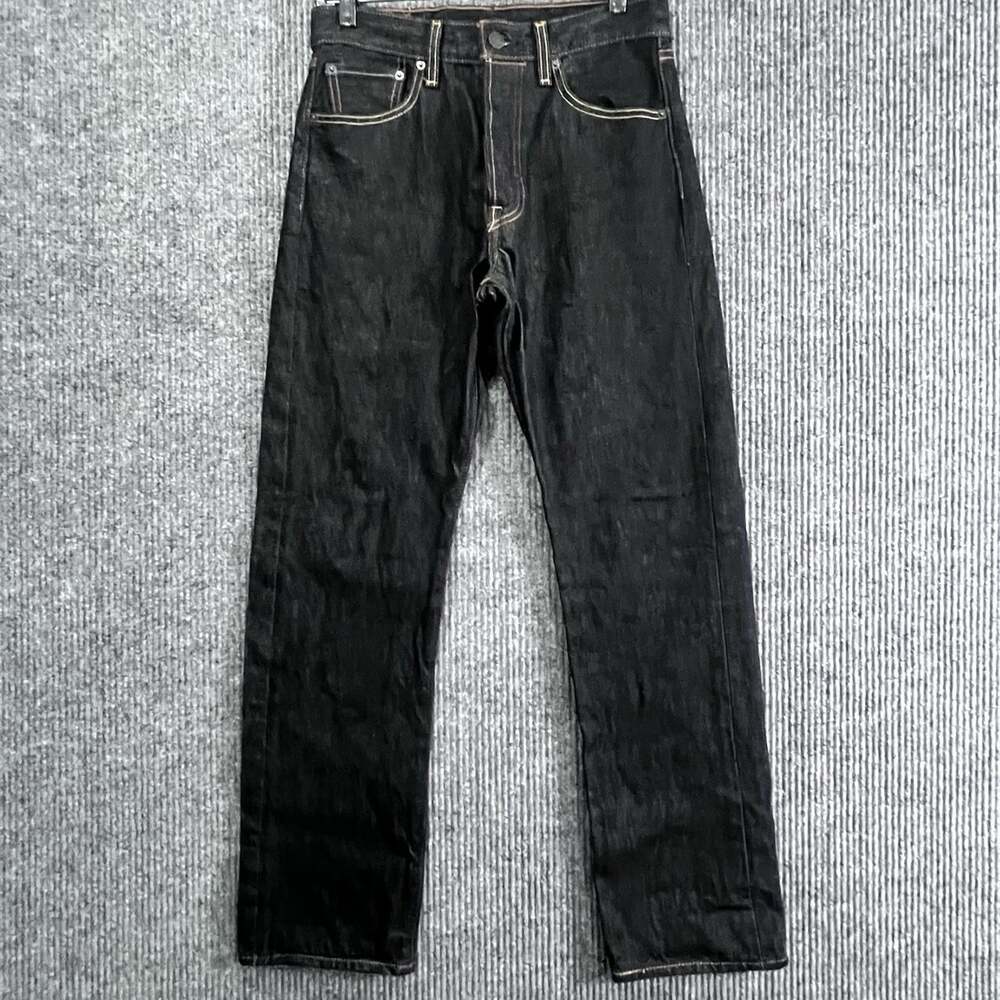 Levi's 501 Original Fit  BFly Jeans  Dark Black Wash With Yellow Stitching 29x32